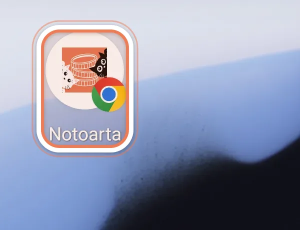 The Notoarta icon on the phone’s home screen